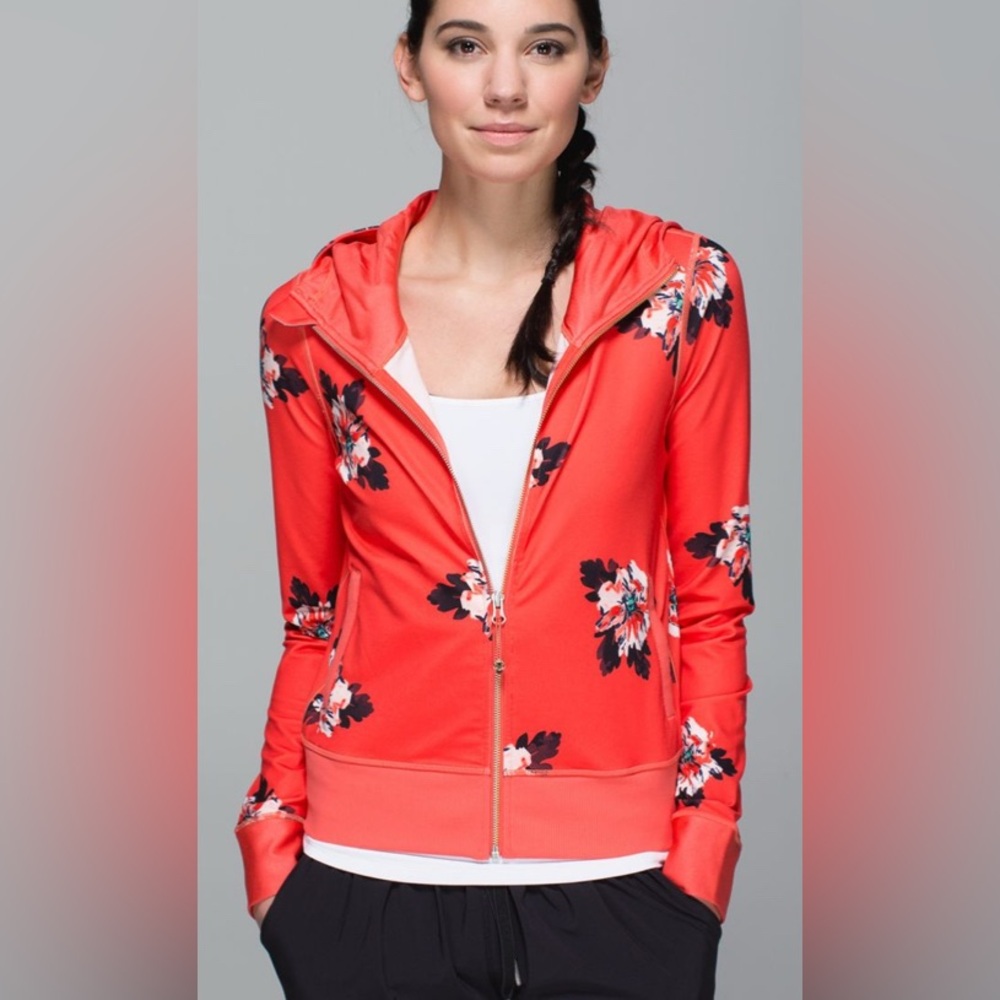 Lululemon Namaskar Hoodie Atomic Flower Parfait Pink Atomic Red